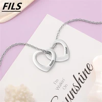 fils new custom necklace link chain men love hollow out carve name choker stainlesss steel pendant collier women banquet jewelry