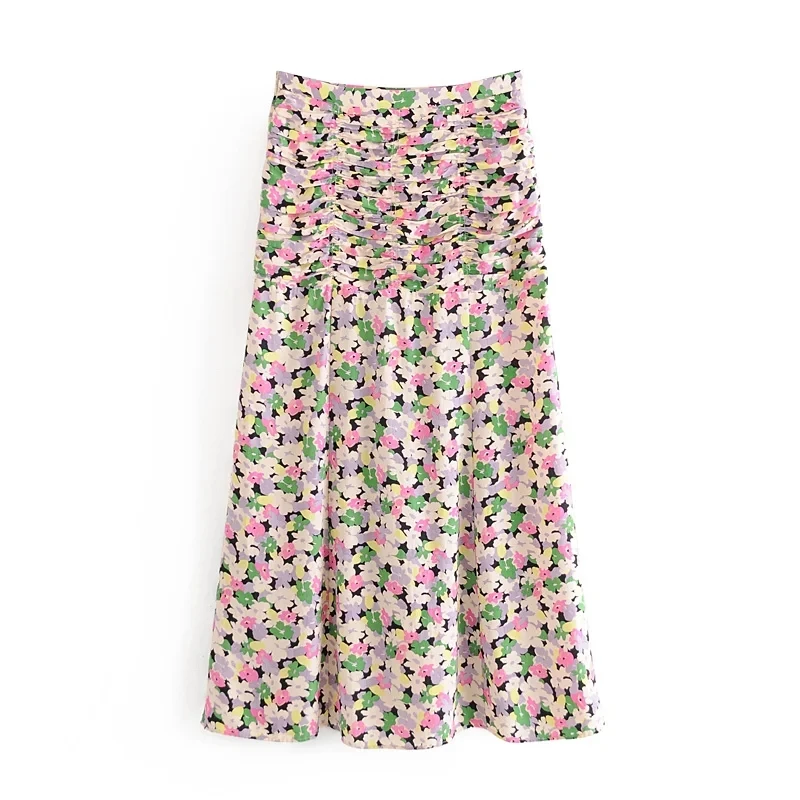 Женская винтажная юбка миди в английском стиле с цветочным принтом faldas mujer moda 2020