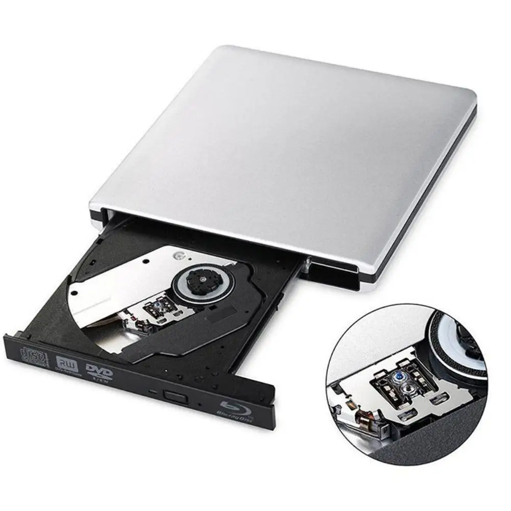 

External Blu-ray Burner Drive USB3.0 DVD Player 3D Ultra-thin Drive Optical For Windows/IOS M9G4