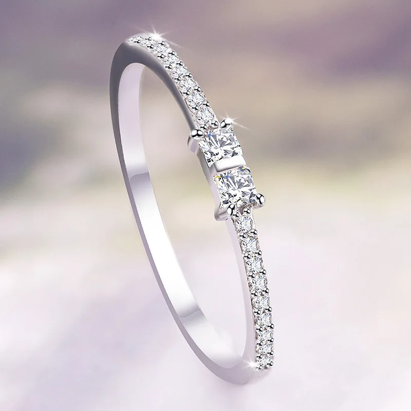 Трендовое кубическое циркониевое лаконичное классическое мини серебряное