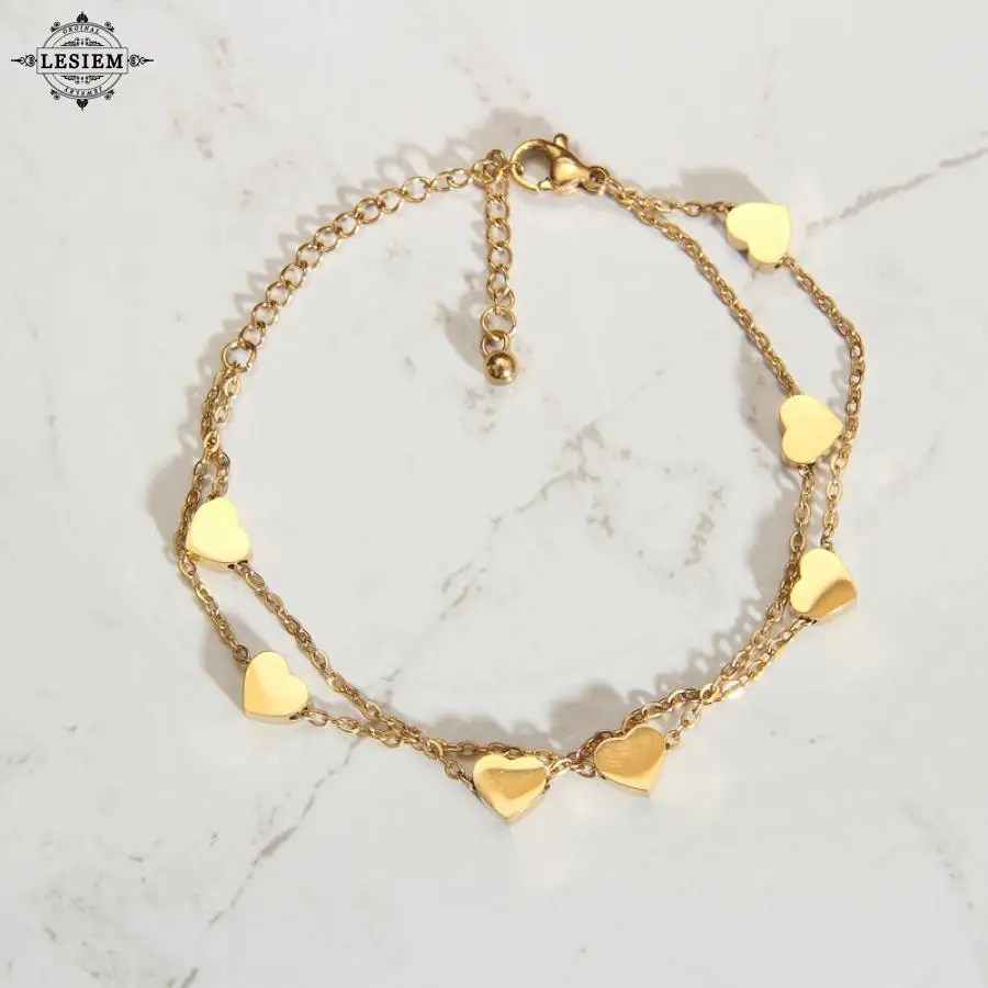 LESIEM подарки 18KGP Позолоченные Подвески для девушки маленькая любовь маленькое