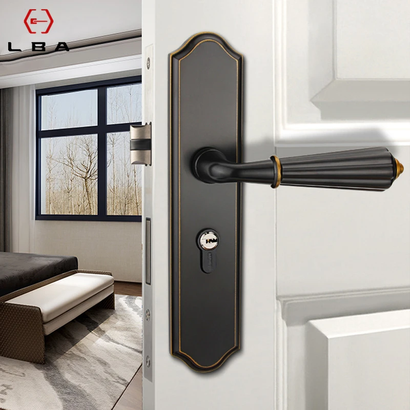 

LBA High Grade Puerta Interior Door Lock Zinc Alloy American Style Decorative Furniture Security Lock Door Latch Home Lock