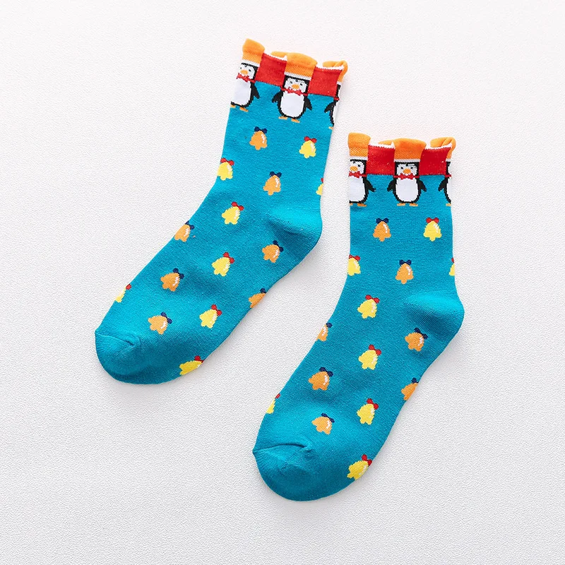 

2021 New Cotton Christmas Socks Women Autumn Winter New Year Gift Santa Claus Christmas Tree Snow Elk Happy Socks Cute Sock