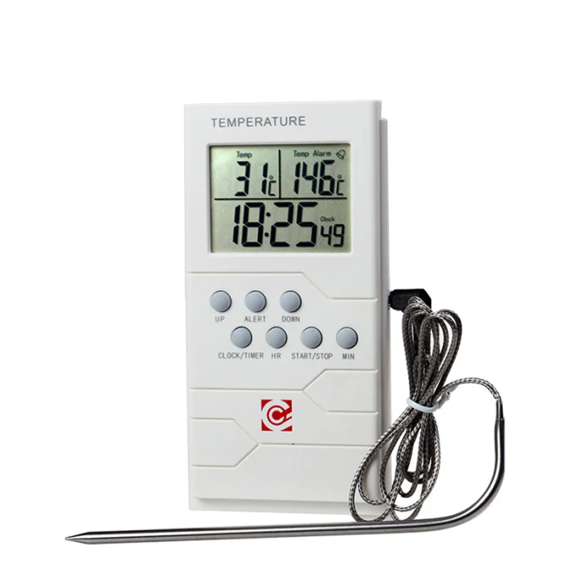 Кухонный Термометр с ЖК дисплеем и таймером один зонд для приготовления мяса