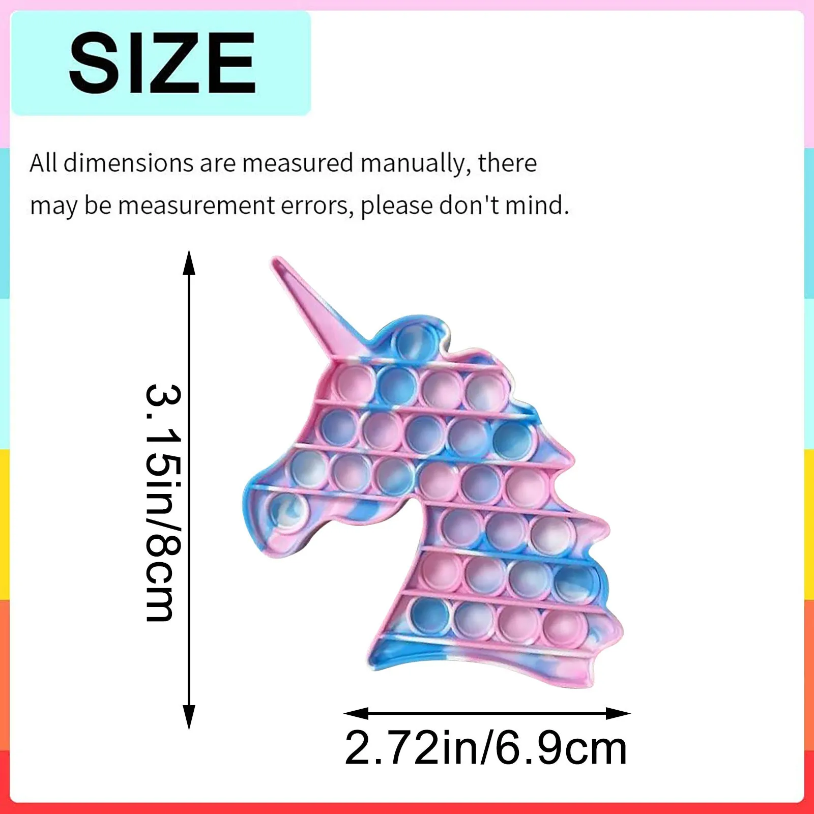 

Sensory Rainbow Silicone Push Bubble Anxiety Autism Toy For Adult Children Squishy Stress Reliever Sensory Toy Funny Anti-stress