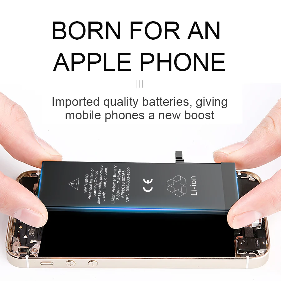 PINZHENG, новинка,, батарея для телефона, для iphone 5S, 5, SE, 6, 7, Оригинальная батарея с машинными инструментами, набор мобильных батарей, 0 циклов