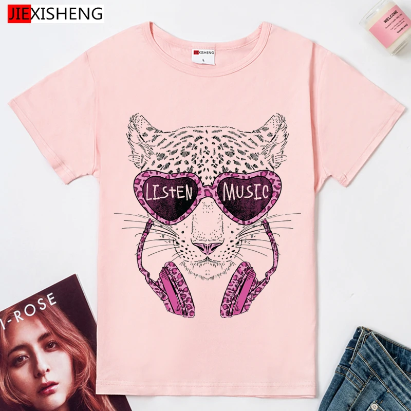 Женская футболка с забавным леопардовым принтом|printed t shirt women|t woment women casual |