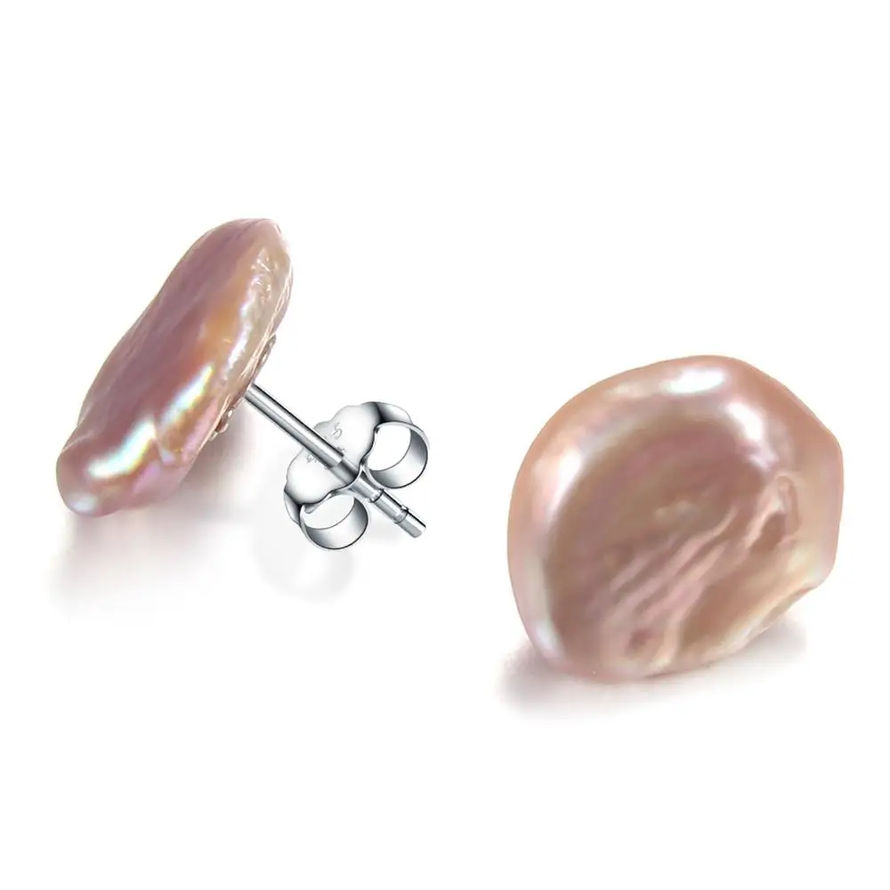 Серьги с жемчугом серебро 925 пробы барокко натуральный пресноводный жемчуг