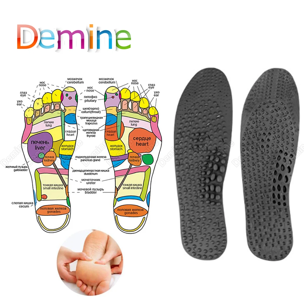 

Demine Foot Massage Insoles for Men Women Shoes Inserts Flat Feet Arch Support Slimming Weight Loss Foot Health Care Shoe Pads