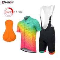 darevie cycling set summer breathable mans cycling jersey soft sponge pad pro team high quality slim fit cycling bib shorts