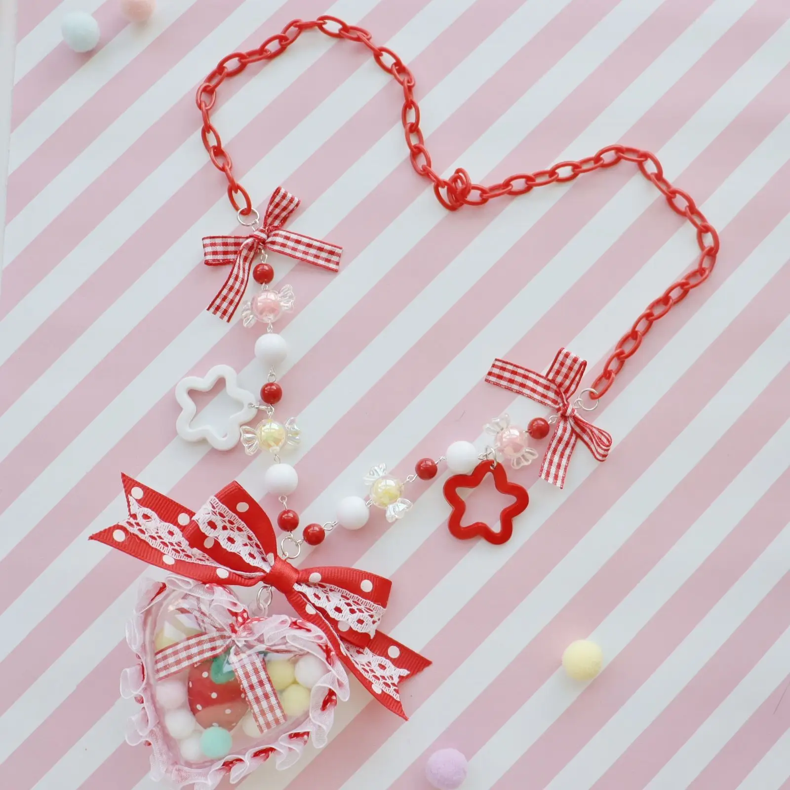

Handmade Lolita Lolita Sweet Tie Necklace Donut Accessories Love Necklace Sweet Series Handmade Lolita Lolita Sweet Tie Necklace