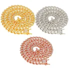 Цепочка Из кубинской панцирной цепи Майами для мужчин и женщин, украшение под золото 12 мм с фианитами, сверкающее ожерелье в стиле хип-хоп, браслет для женщин