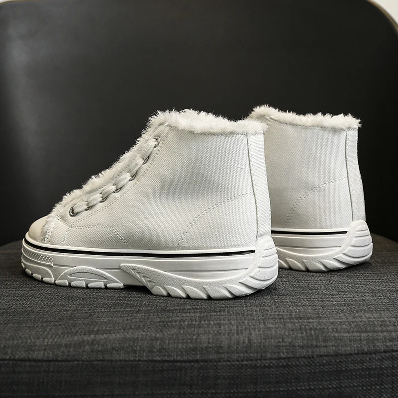 Кеды женские с высоким верхом замшевые ботильоны из хлопка сохраняют тепло