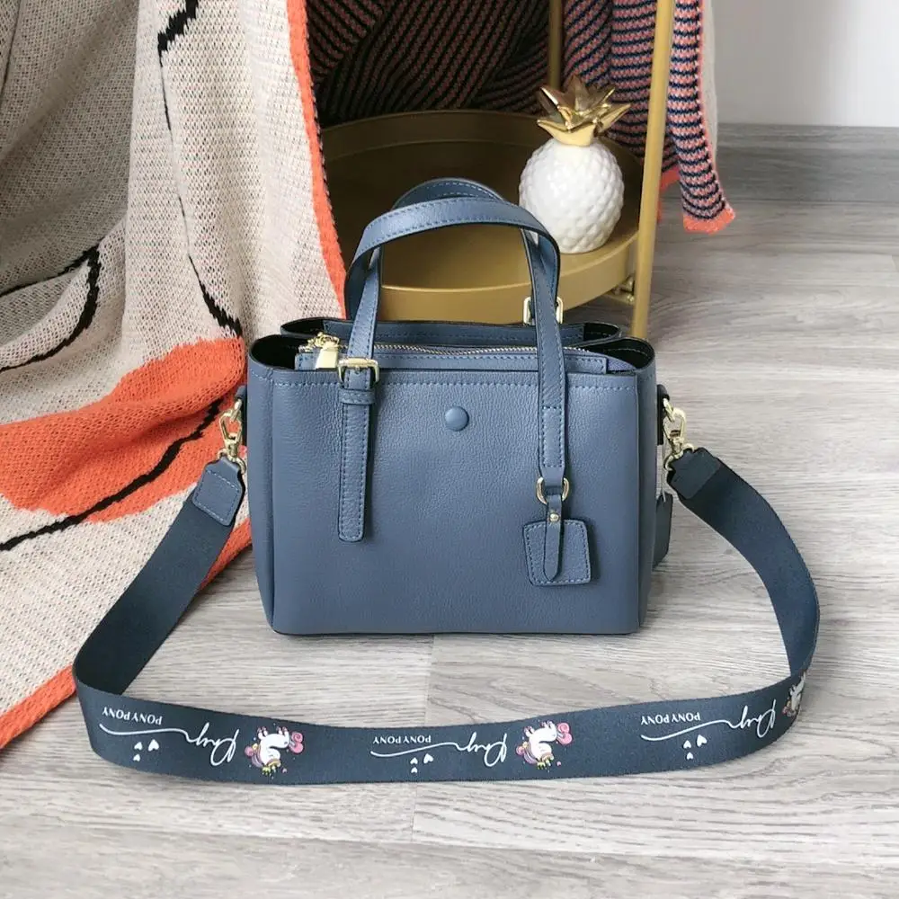 

free shipping 2020 the new style simple and casual genuine cwo leather women handbag one shoulder bag crossbody bag 6color 24cm