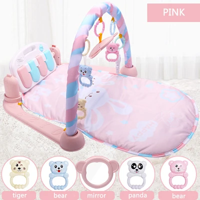 pink Детские игровые коврики ползучий ножной ковёр с дизайном «пианино» Детская музыкальная игра головоломка обучающая игрушка коврик ковер Bebe детский Пол игры пол - Цвет: pink