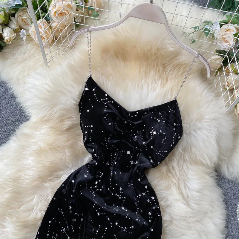 

Korean Elegant 2piece Sets Perspective Mesh Polka Dot Long Sleeve Shirt + Sling Velour Dresses 2020 Autumn New Cotton Spandex