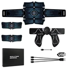 Стимулятор мышц живота ABS домашний тренажерный зал EMS вибрирующий фитнес-массажер электростимулятор мышц Тренажер Тонер Тонизирующий пояс