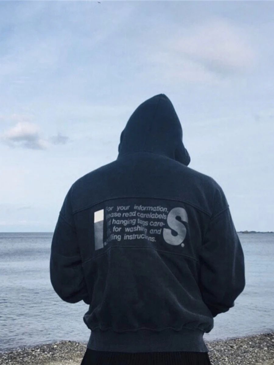 

Letter Slogan Printed Zip Sweatshirt Jacket Men Women Oversized Hoodie Streetwear Sweatshirt with Hood Outwear Sweaters