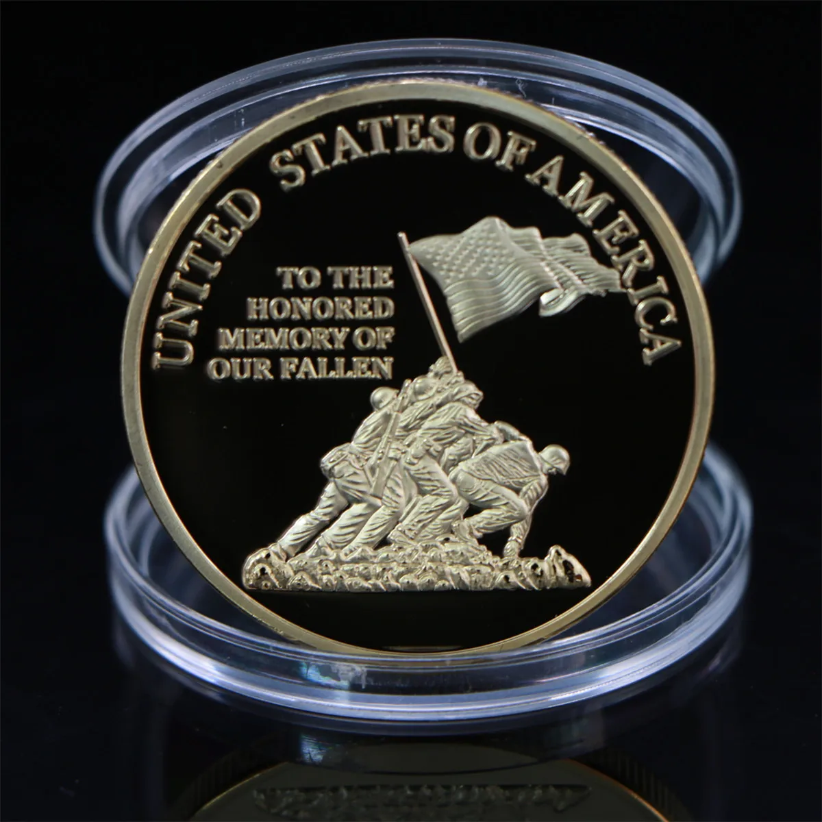 Морской корпус США отдел морского флота позолоченный военный металлический