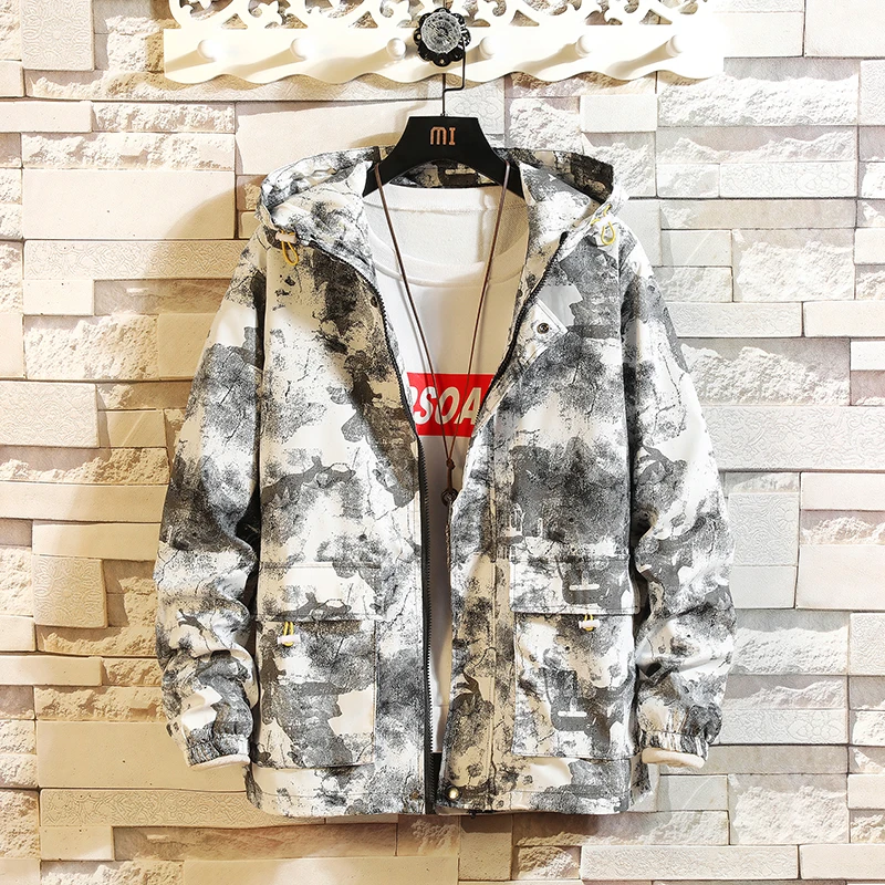 

Men Fashion Camouflage Jackets Coat Summer Men's Hip Hop Streetwear Thin Jacket Male Comfortable Hooded Jackets Overcoat