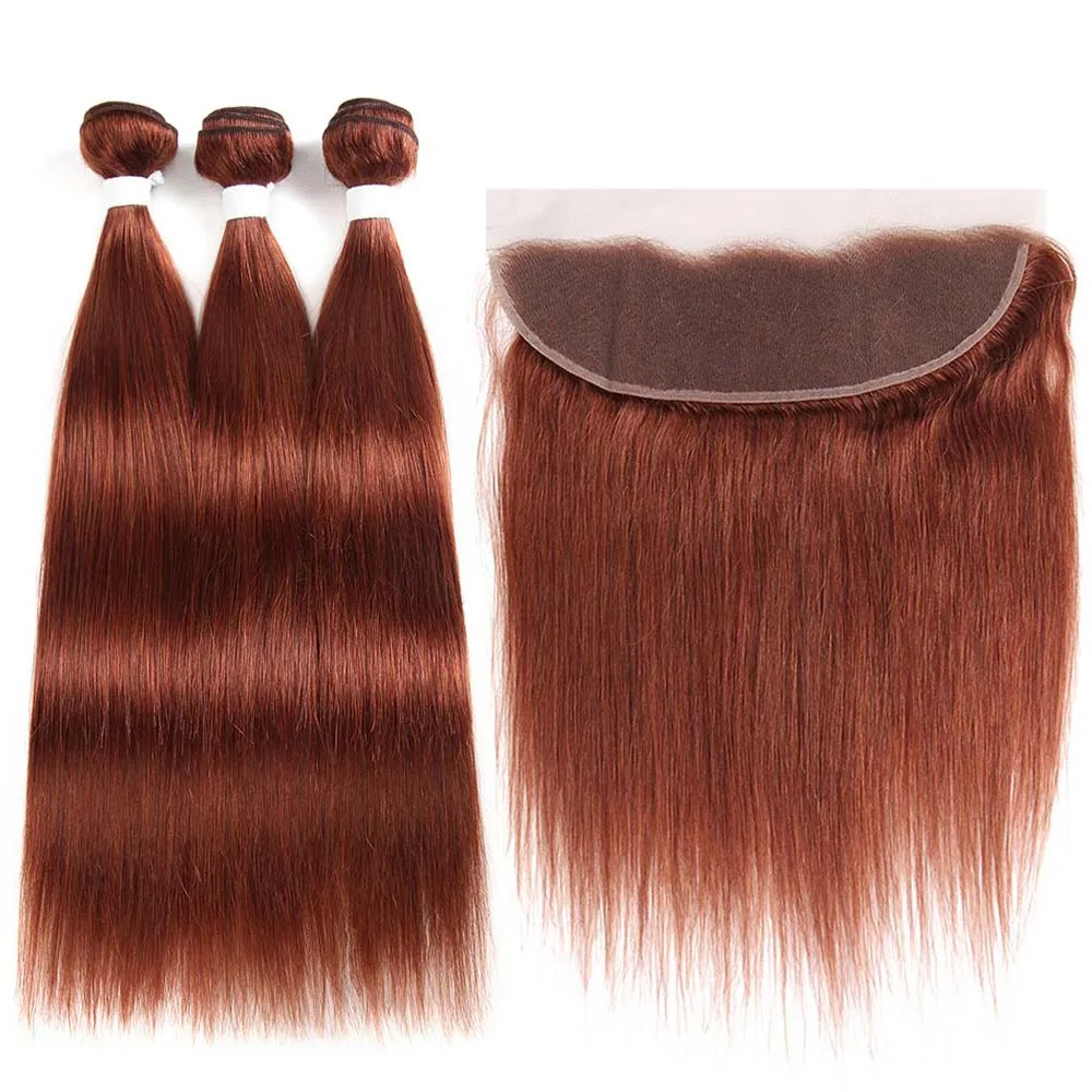 #33 Бразильский Remy 13x4 синтетический фронтальный с натуральные кудрявые пучки волос EUPHORIA 99J бордовый красный цвет прямые утка пучок с закрытием - Цвет: #33