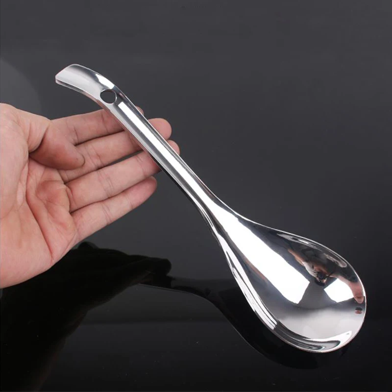 1 шт. большая ложка для супа из нержавеющей стали портативная риса инструмент