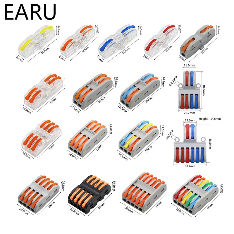 SPL 1/2/3/4 двойная головка Мини Быстрый Соединитель проводов Универсальный проводка