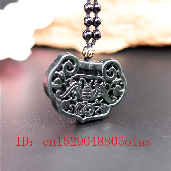 Натуральный черный зеленый китайский нефритовый летучая мышь кулон ожерелье