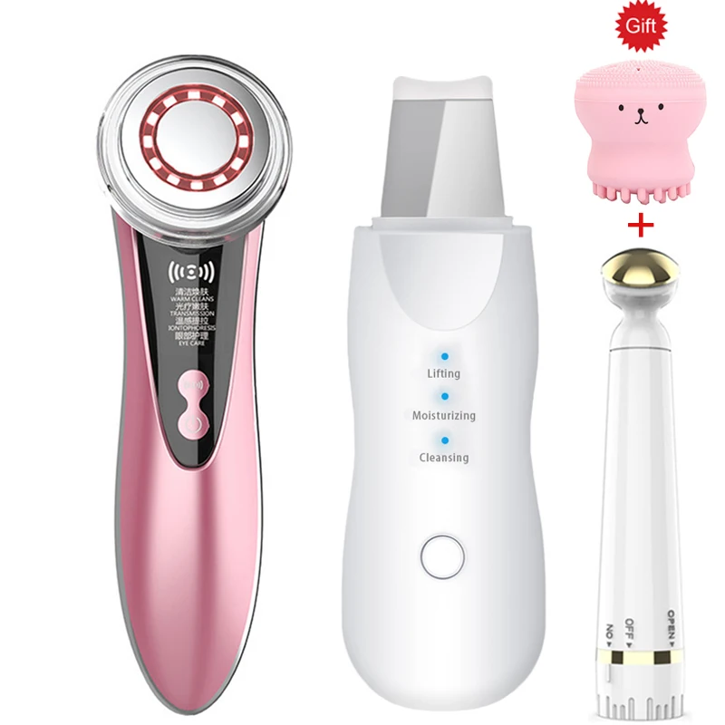 

Multifunctional Beauty Instrument Facial Hot Compress Massage Lifting Skin Care Ultrasonic Skin Scrubber Facial Cleansing