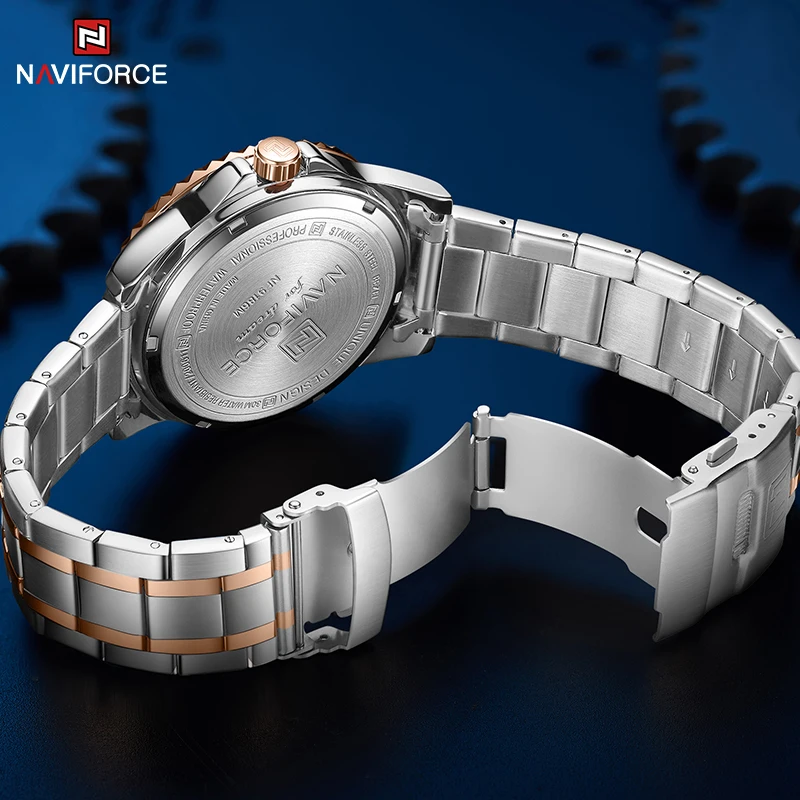 

NAVIFORCE Luxury Brand Watches for Men Fashion Military Stainless Steel Quartz WristWatch Male Waterproof Analog Creative Clock