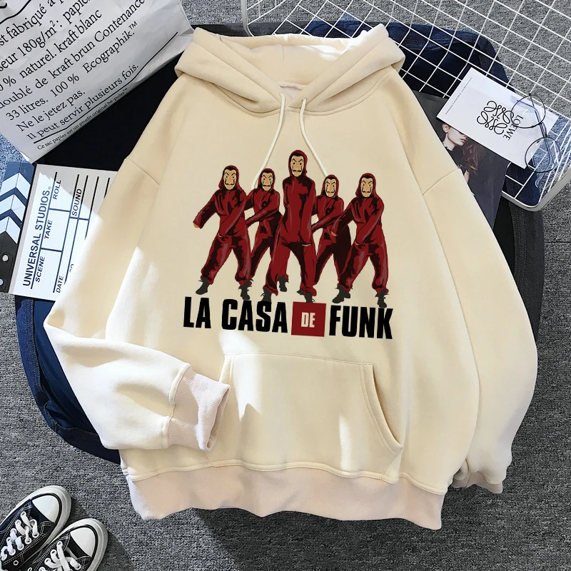 Funny Cartoon La Casa De Papel Streetwear Hoodie Male 90s Money Heist Hoodies The House of Paper Bella Ciao Sweatshirt Unisex