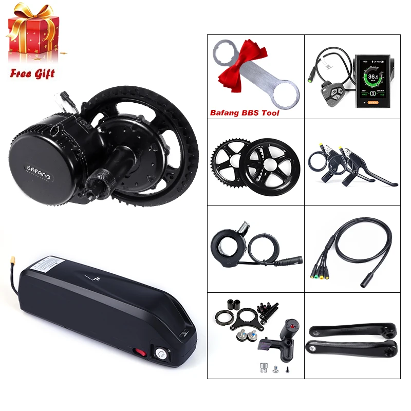 Bafang BBS02B 48 в 750 Вт Электрический велосипед Mid Drive двигатель конверсионный комплект E велосипед двигатель W/52 в 14Ah 17.5Ah батарея в samsung ячейках