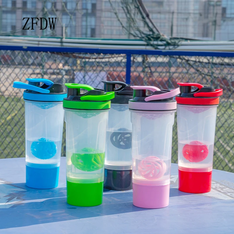 

Protein Shaker Bottle Water Sports Fitness Portable Milkshake Plastic Cup Nutrition Powder Blender Empty Bottles for Drinks