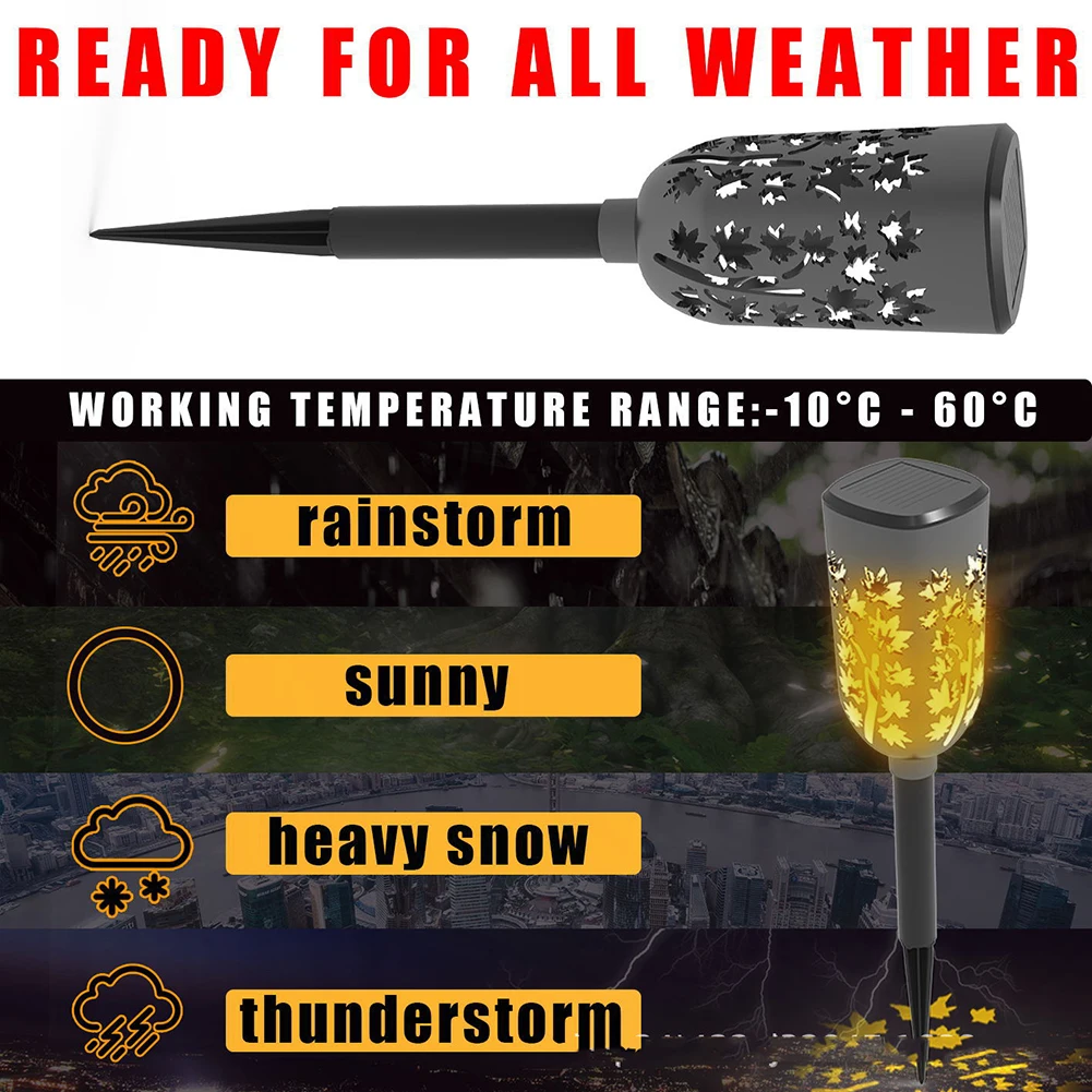 

LED Solar Lantern Light Hollow Maple Projection Lawn Stake Lamps Auto Lighting OutdoorWaterproof Garden Yard Art Decorations