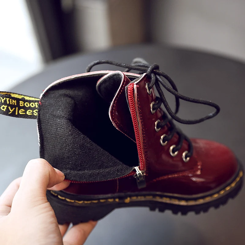 Детские Ботинки martin Новинка белые ботильоны из искусственной кожи обувь для