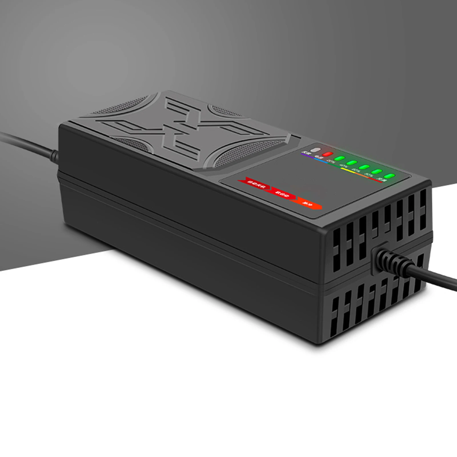 72V 20AH Electric Vehicles Battery Charger Auto Off 7 Lights Power Indicator Multi-Protection Functions 220V Charger-Black |