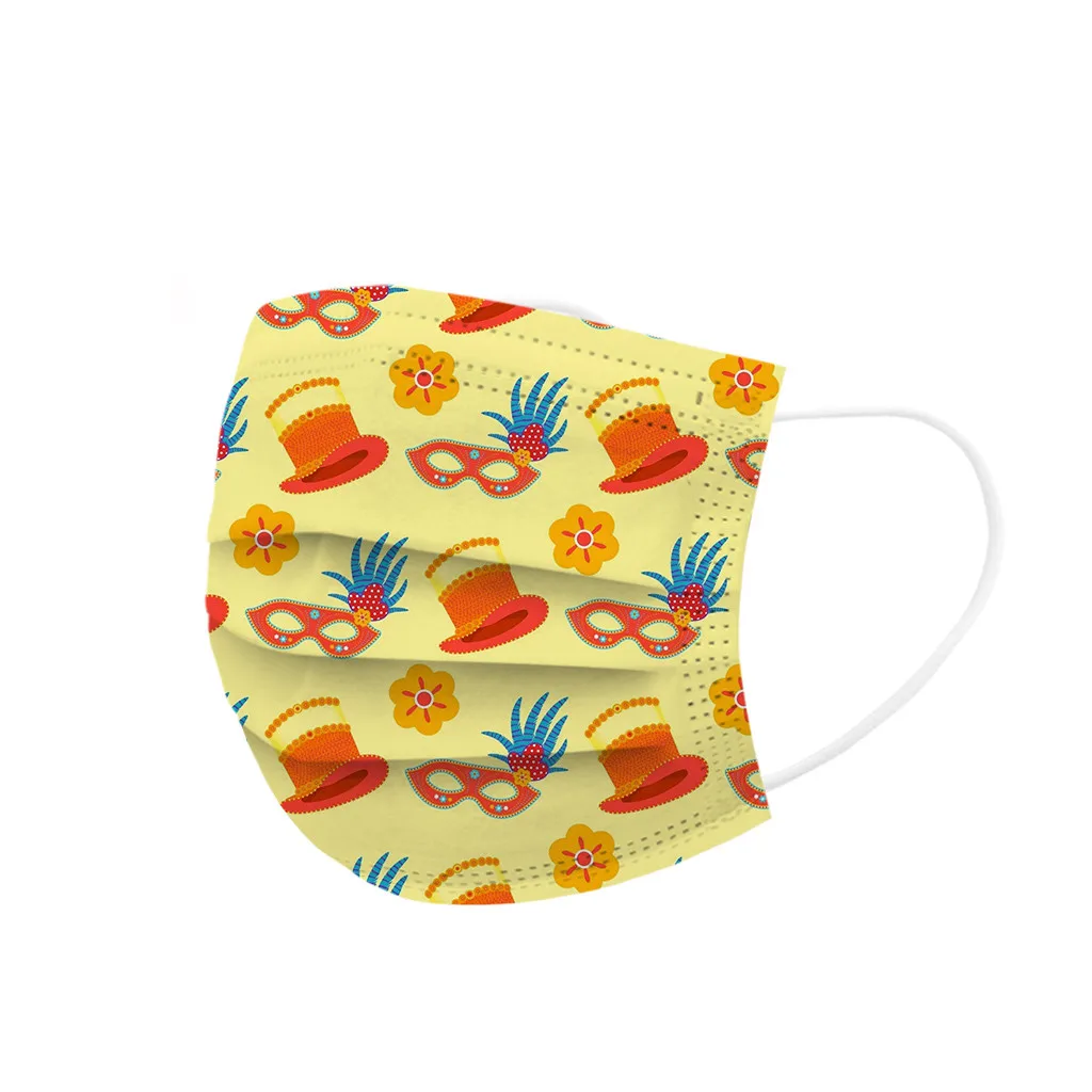 

Children's Cartoon Print Disposable Mask 3 Layer Child Kid Filter Hygiene Dustproof Masks Thicken Face Mouth Masks Mascarar d5