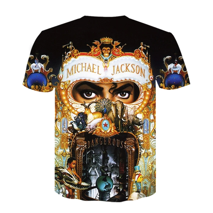 2019 New popular t shirt michael jackson dangerous album cover men women 3D print fashion hip hop brand tshirt harajuku | Мужская одежда