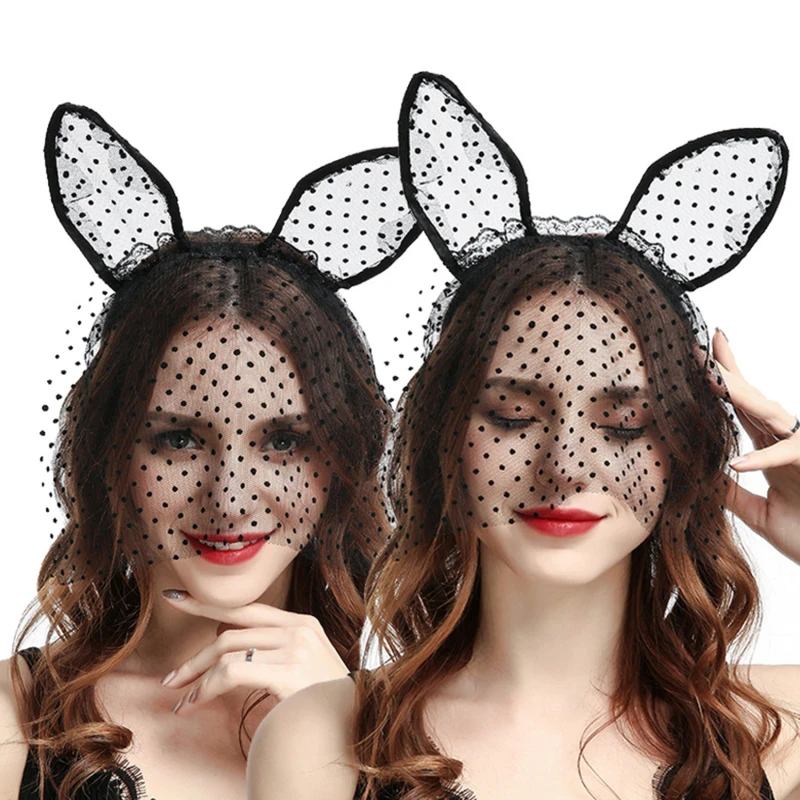 Новинка 2021 белые и черные сексуальные блестящие Кружевные маски с вуалью женские