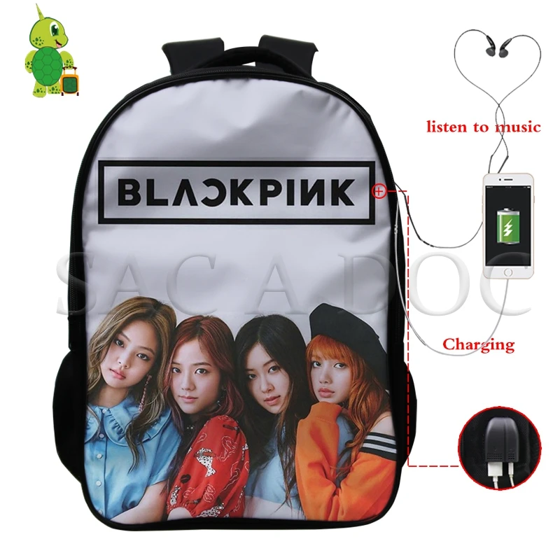 7 Многофункциональный рюкзак Kpop Blackpink Kill This Love для женщин и мужчин, рюкзак для ноутбука с USB зарядкой, Jisoo/Jennie, школьные дорожные сумки - Цвет: 7