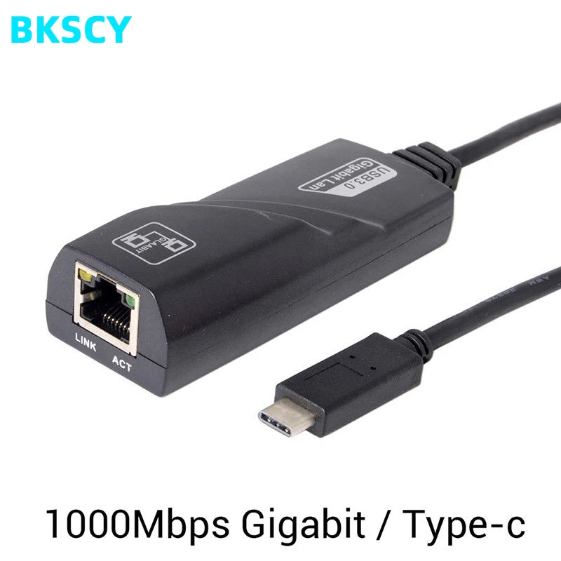 BKSCY USB-C HUB к порту Ethernet RJ45 Lan USB C1000Mbps интернет-адаптер для MacBook Windows 7/8/10/xp 2008 Vista Linux MacOS
