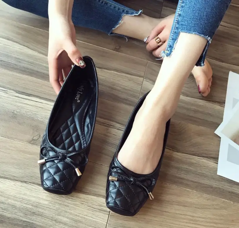 Женские балетки на плоской подошве в европейском и американском стиле Модные