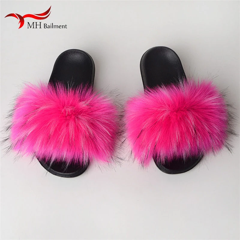 Сланцы женские с мехом искусственный мех шлепанцы Повседневная Уличная обувь