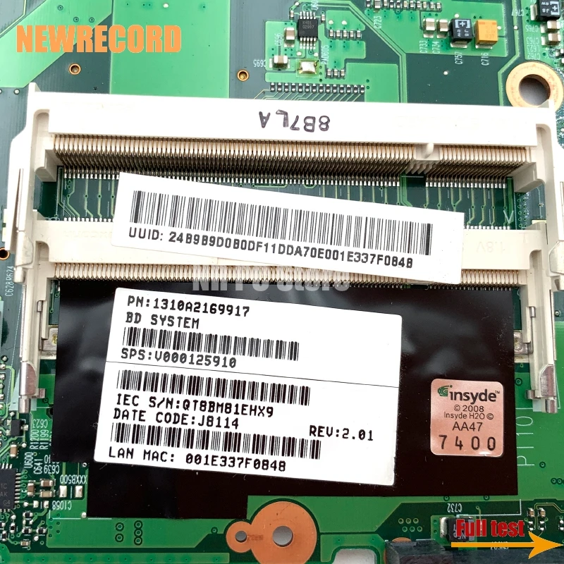 Материнская плата для ноутбука TOSHIBA Salellite A300 A305 V000125910 6050A2169901 GM45 DDR2 | Материнские