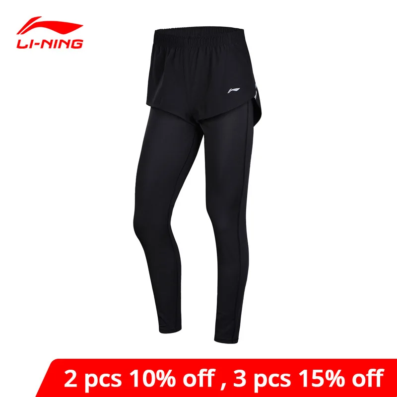 Женские беговые шорты Li Ning удобные дышащие спортивные 3 в 1 с подкладкой для