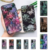 flower succulent phone case for samsung galaxy note 10pro note 20ultra note20 note10lite m30s