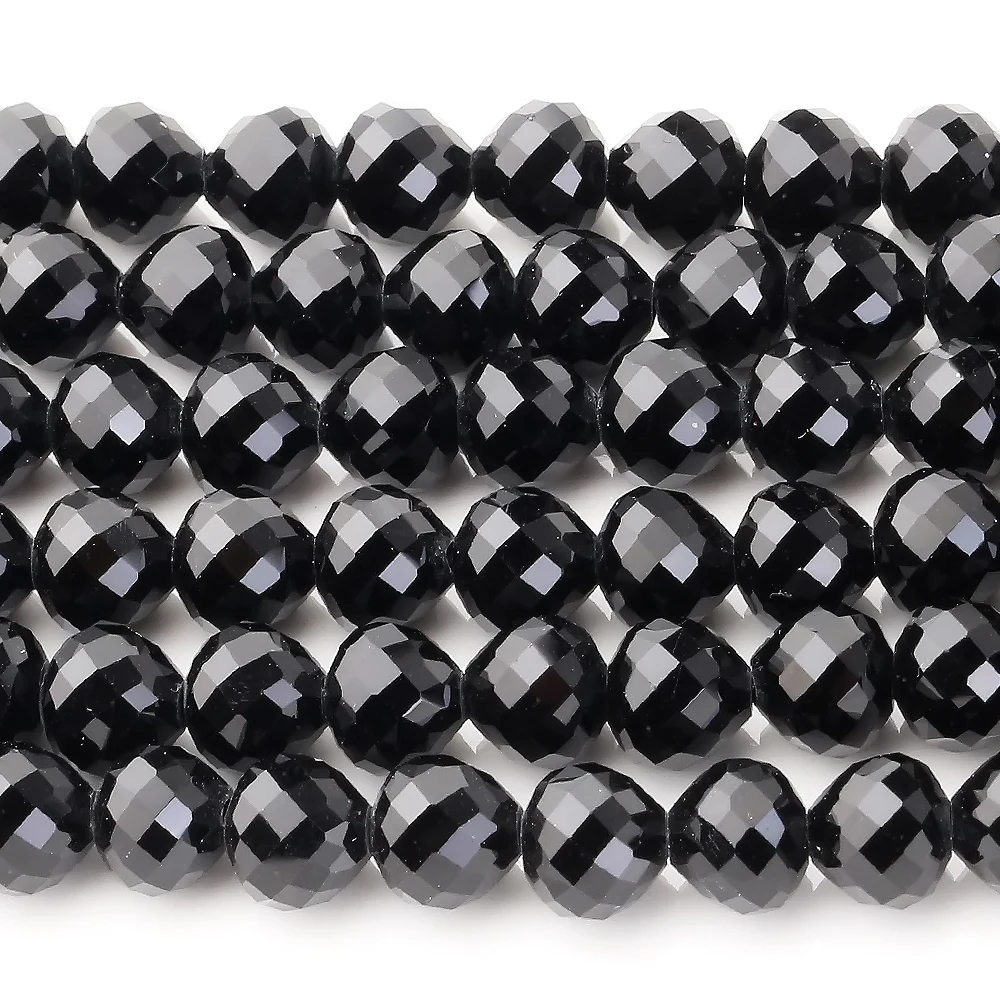 Черные бусины 6/8 мм Свободные Хрустальные стеклянные граненые Рондель для