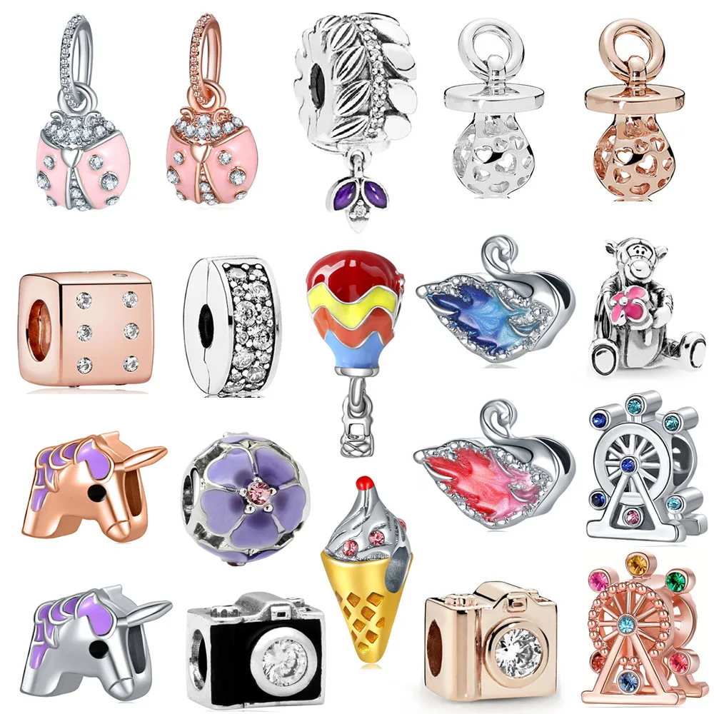 

New Cute Ladybug Camera Balloon Pendant Suitable for Charm Bracelet Necklace Lady DIY Jewelry Gifts