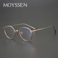 japan brand design handmade men retro pure titanium round frame myopia glasses women vintage optical prescription eyeglasses