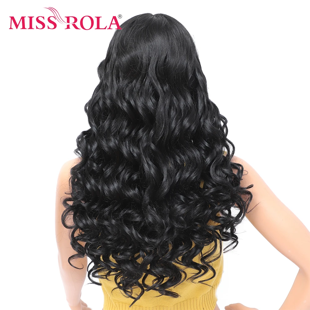 

Miss Rola Lace Front Wigs Long Natural Density Black Straight Wig Heat Resistant Fiber Hair Wigs Synthetic Wigs for Black Women